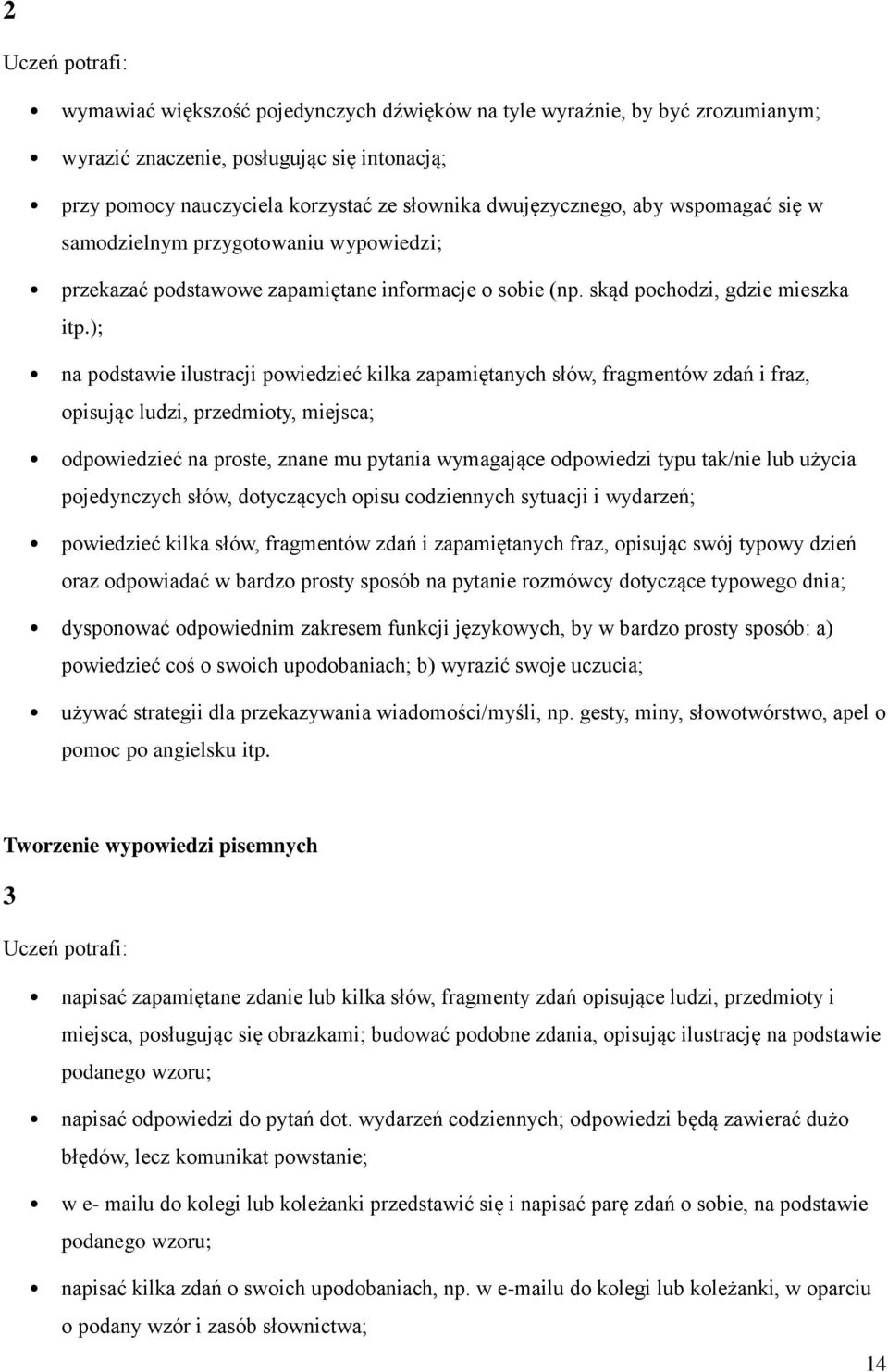 ); na podstawie ilustracji powiedzieć kilka zapamiętanych słów, fragmentów zdań i fraz, opisując ludzi, przedmioty, miejsca; odpowiedzieć na proste, znane mu pytania wymagające odpowiedzi typu