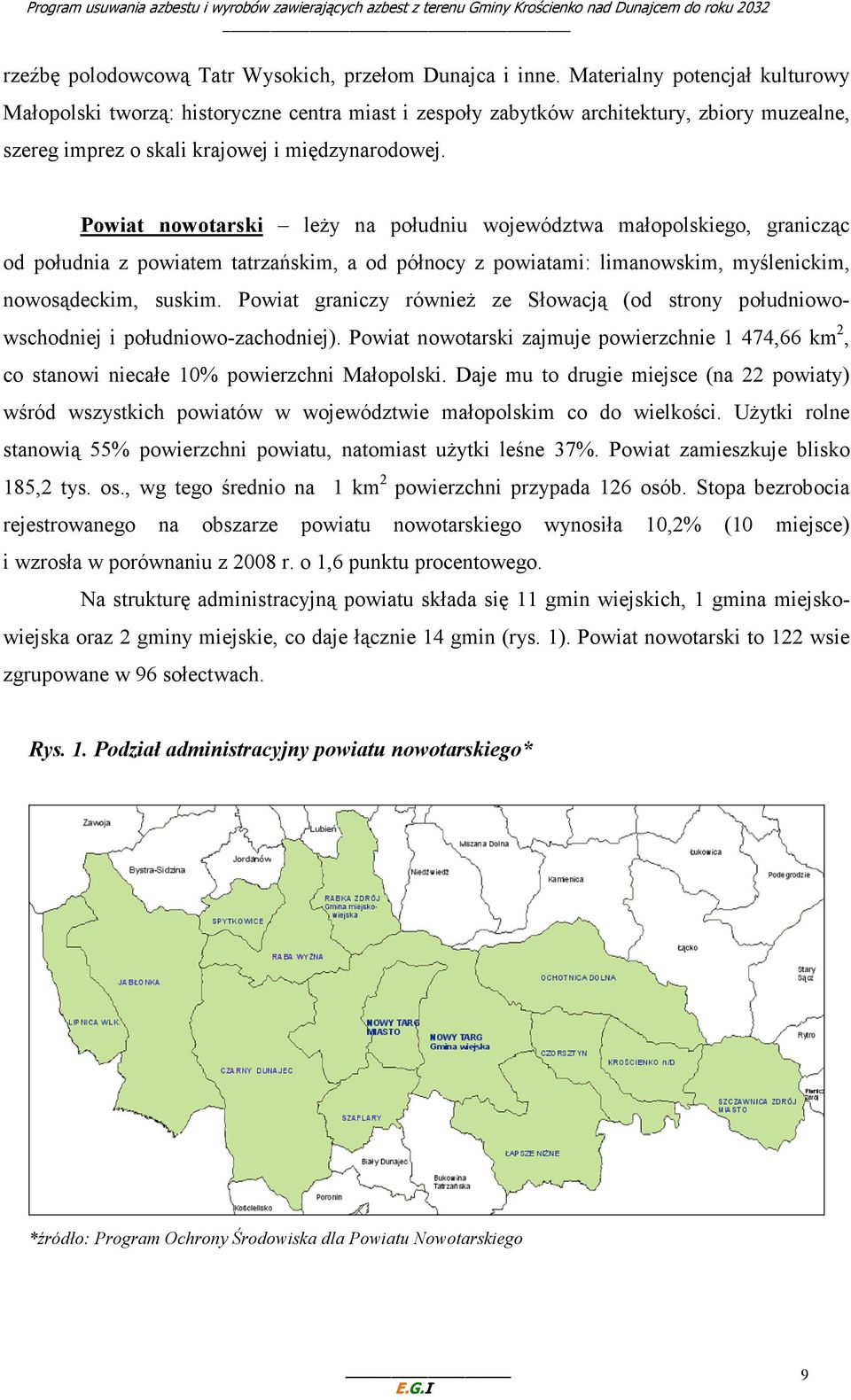 Powiat nowotarski leŝy na południu województwa małopolskiego, granicząc od południa z powiatem tatrzańskim, a od północy z powiatami: limanowskim, myślenickim, nowosądeckim, suskim.