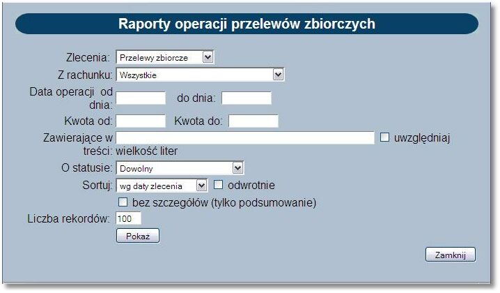 Rozdział 12 Przelewy zbiorcze przelewów zbiorczych, które otrzymują wówczas status gotowe do przekazania. 12.9.