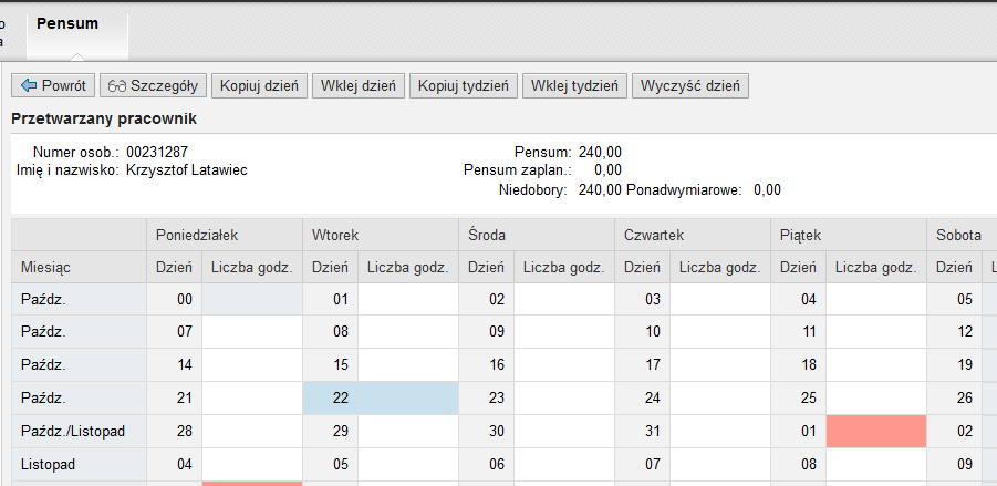 W celu zarejestrowania zaplanowanych zajęć dydaktycznych należy