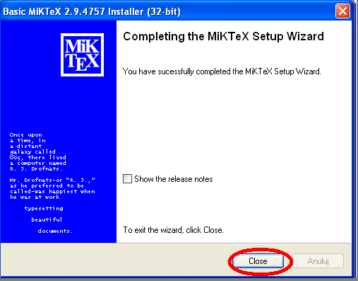 Instalacja MiKTeX 2.9 9.