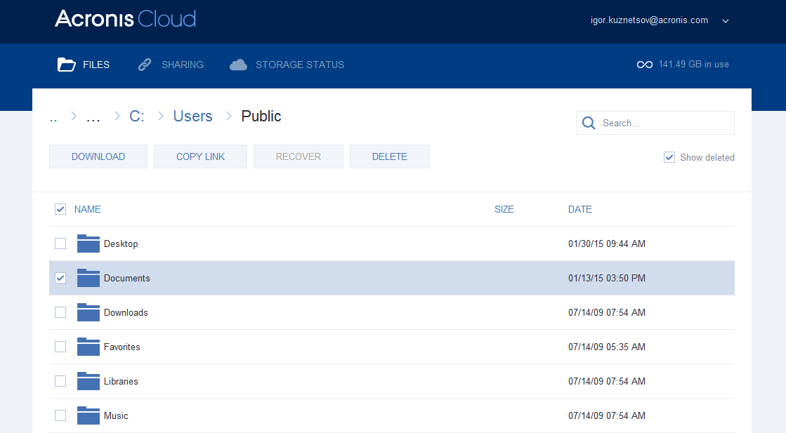 5.4 Odzyskiwanie danych z magazynu Acronis Cloud W tej sekcji Odzyskiwanie danych z kopii zapasowych online... 96 Wybieranie wersji do odzyskania... 97 Odzyskiwanie dysków z magazynu Cloud... 97