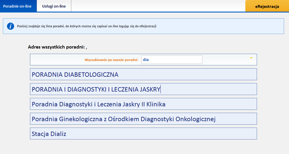 Lista oczekujących; Przygotowanie do badania. 2.1.