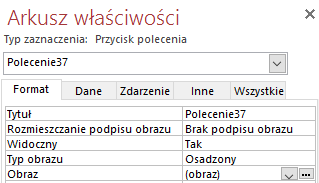 DODAWANIE PRZYCISKÓW DO FORMULARZY Kreator udostępnia następujące operacje: Nawigowanie pomiędzy rekordami: Operacje na rekordach: Operacje na formularzach: Operacje na raportach: