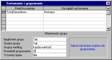 Raport prezentuje się już o wiele lepiej, chociaż ma jeszcze pewne niedociągnięcia. Łatwo można zauważyć, że tytuły zawodowe niepotrzebnie powtarzają się dla kolejnych nauczycieli.