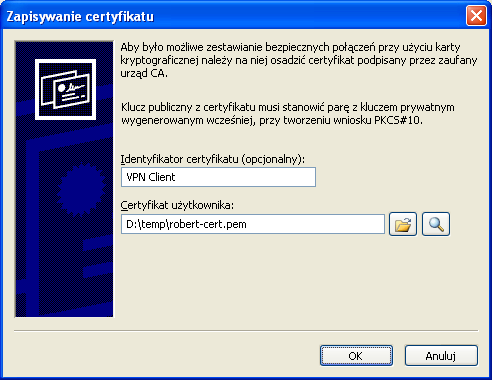 Aplikacja MALKOM VPN Client była testowana z aplikacją centrum certyfikacji MALKOM QR-CERT. 8.