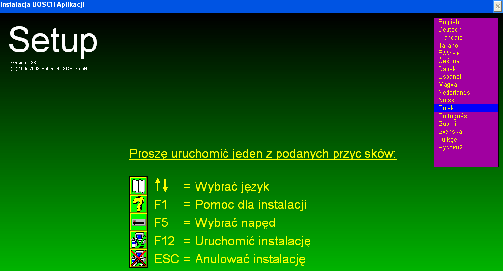 2. Uruchamiany jest instalator, wybieramy język instalacji