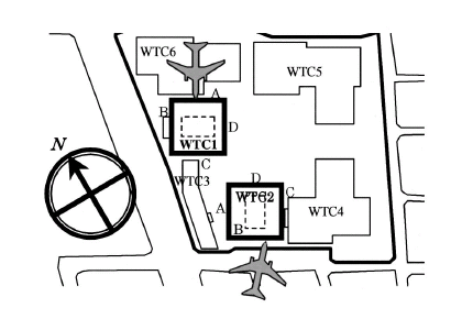 Katastrofa World Trade Center Wybudowany w latach 1966-77, 110 kondygnacji o wys. ok. 3.7m, konstrukcja ramowa stalowa zgodnie z koncepcją rura w rurze, rdzeń 26.5 41.