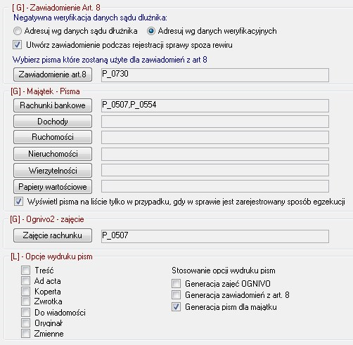 Konfiguracja W Preferencje MAC dodano opcje konfiguracyjne dotyczące funkcjonalności: Zawiadomienia z art.