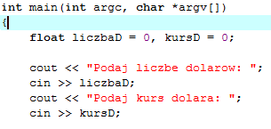 Deklarowanie (i inicjalizacja) zmiennych należy wybrać jeden z 3 sposobów: