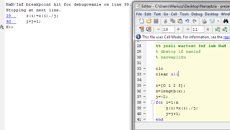 Debugger Zatrzymaj jeśli wartość