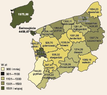 Dochody budżetów powiatów i miast na prawach powiatu na 1 mieszkańca Wydatki