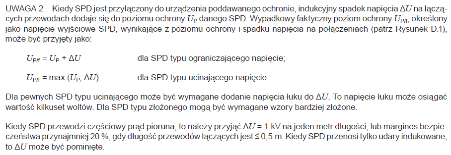 Dobór urządzeń SPD PN-EN 62305-4:2011 Ochrona odgromowa --