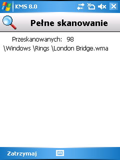 W momencie wybrania elementu Skanowanie foldera zostanie otwarte okno wyświetlające system plików urządzenia. Do nawigacji w systemie plików użyj przycisków dżojstika.