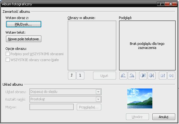 ALBUM FOTOGRAFICZNY KROK PO KROKU 1. Uruchamiamy program PowerPoint 2007. 2. Wybieramy zakładkę Wstawianie (Ilu.