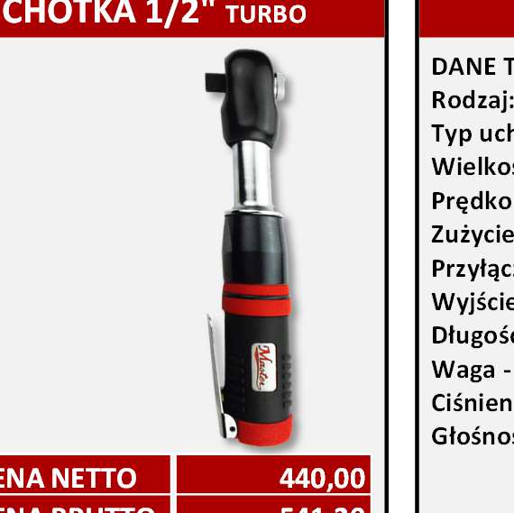 SZLIFIERKI GRZECHOTKI WIERTARKI 7 SZLIFIERKI GRZECHOTKI WIERTARKI 11050E SZLIFIERKA KĄTOWA 3" MINI 31460E SZLIFIERKA KĄTOWA 5" Prędkość obrotowa - 16500 rpm Zużycie powietrza - 43,76 [l/min]