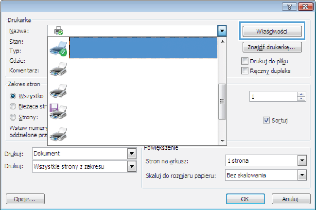Tworzenie broszur (Windows) 1. W programie wybierz opcję Drukuj. 2.