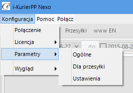 (rys. 32) Parametry Parametry są podzielone na sekcje związane z: Ustawienia Użytkownicy Usługi Ustawienia PP 2.5.1. Ustawienia W zakładce Ustawienia (rys.