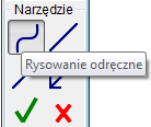 Każdy z bloków narzędziowych (Kolor, Narzędzie, Tło) może pozostawać zamknięty lub otwarty. Zmiana następuje po kliknięciu w jego tytuł.