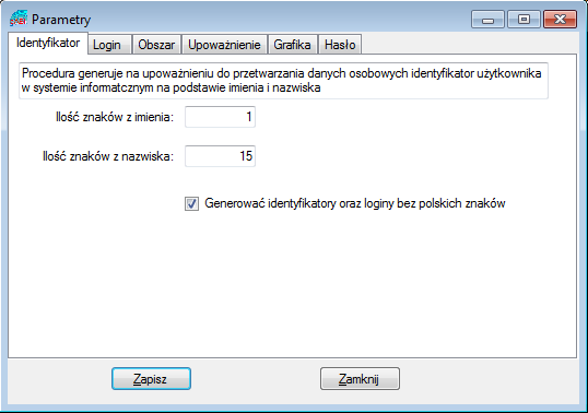 Ustawienie parametrów. Rysunek 9 Zakładanie kont - sposób zakładania konta na serwerze SQL Aby ustawid parametry programu należy kliknąd menu Administrator> Parametry.