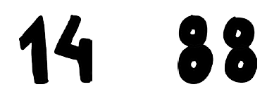 Zakamuflowane w formie cyfr przesłania, często występujące łącznie. 88 nawiązuje do ósmej litery alfabetu łacińskiego h i oznacza Heil Hitler (nazistowskie pozdrowienie).
