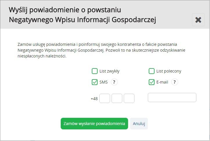 Informacji Gospodarczych i przejść do części zawierających szczegóły Informacji Gospodarczej.