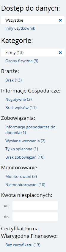 Instrukcja Użytkownika System BIG.pl Strona 49 z 186 Wybranie jednej z opcji spowoduje natychmiastowe przekierowanie Użytkownika do wskazanej czynności.