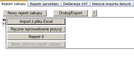 Jeżeli masz możliwość wprowadzania rejestrów dla kilku jednostek wybierz jednostkę dla której chcesz wprowadzić rejestr.