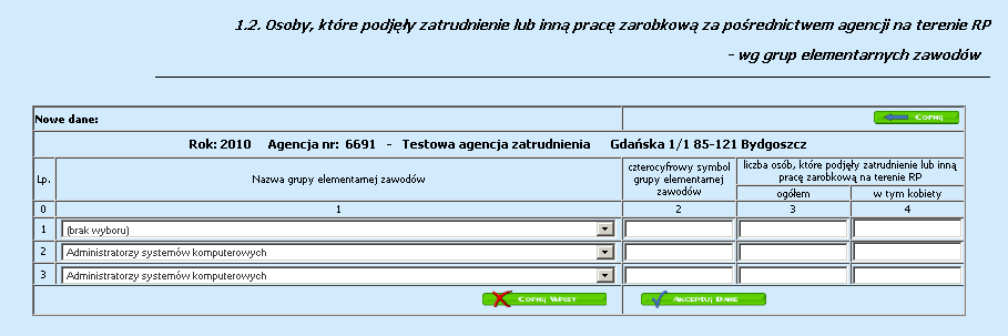 Formularz informacji o działalności pośrednictwo pracy na terenie RP - cd.