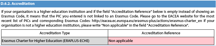 Organizacje niebędące instytucjami szkolnictwa wyższego Dla organizacji wnioskujących lub będących członkami konsorcjum, które nie są uczelniami (nie posiadają karty Erasmusa), typ akredytacji jest