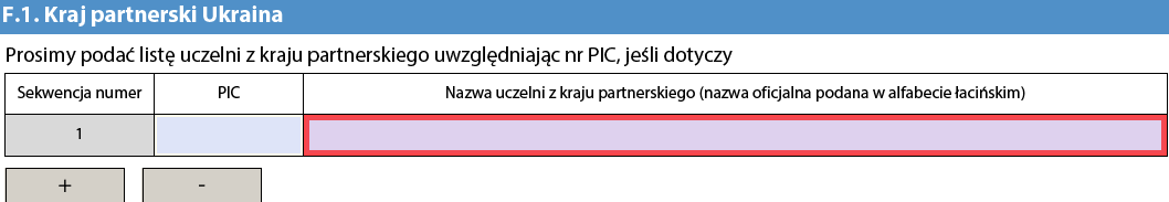 Część Aspekty jakościowe Nazwa kraju partnerskiego wpisana w tabeli w części Szczegółowy opis działań pojawi się automatycznie w części Aspekty jakościowe.