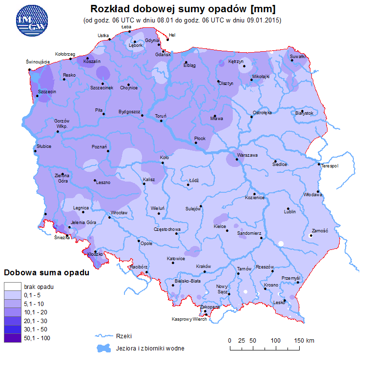 Rozkład dobowej sumy opadów