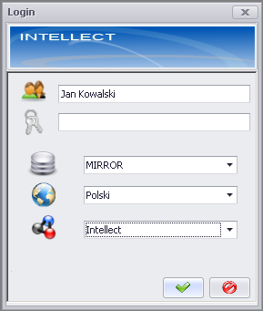 6 / 26 3 LOGOWANIE DO SYSTEMU Do Intellecta możesz wejść po wypełnieniu informacji na oknie logowania.