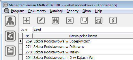 Usuwanie pozycji kontrahenta Usunąć kontrahenta z bazy możesz na cztery sposoby: z menu Kontrahent wybierz polecenie Usuń ; na pasku ikon kliknij ikonę usuwania na wybranej pozycji w tabeli