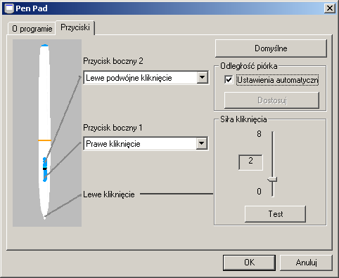 Macro Key Manager Pen Pad Oprogramowanie umożliwiające dokładne ustawienie piórka