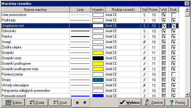 Radson C.O. 3.5 Producent - pole edycyjne Pole służy do wprowadzenia symbolu producenta warstw (pole może zostać niewypełnione).