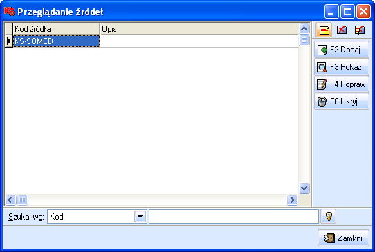 INSTRUKCJA Aby dodać nowy typ dokumentów w oknie Przeglądanie typów dokumentów, należy użyć przycisku F2 Dodaj.