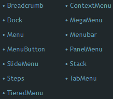 Dostępne GUI w JSF menu główne implementacja (1/3) JSF nie posiada znacznika odpowiadającego za generowanie menu, Rozszerzenie w postacie frameworka Primefaces dostarcza różne menu, jednak na chwilę