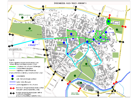 LUBELSKIE STANDARDY PIESZE. KIERUNKI ROZWOJU RUCHU PIESZEGO W LUBLINIE 29 W Studium w odniesieniu do centralnego obszaru miasta zaproponowano m.in.