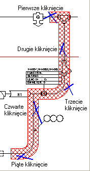 Akcesoria wiązki Symbole akcesoria wiązki przedstawiają elementy (uchwyty, klipsy itd.) używane do mocowania wiązek i rozdzielaczy wstawionych w węzłach.