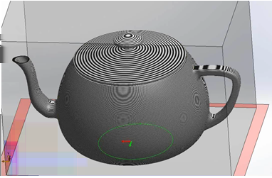 Podstawy SOLIDWORKS Linie prążków pojawiają się tylko wtedy, gdy jest otwarty menedżer właściwości PropertyManager Print3D.