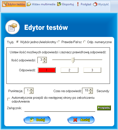 zawartości Po utworzeniu prezentacji należy przejść do funkcji