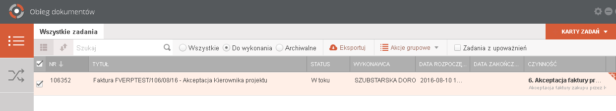 2.7.5 Potwierdzenie akceptacji / odrzucenia Po wyborze odpowiedniej opcji (akceptacja lub brak akceptacji) celem dalszego procesowania należy potwierdzić dokonany wybór służy do tego przycisk Po