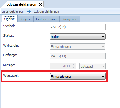 Uwaga: Możliwość przeliczenie deklaracji dla firmy głównej oraz poszczególnych firm podrzędnych jest dostępna tylko po zalogowaniu do firmy głównej lub jednego z centrów firmy głównej.