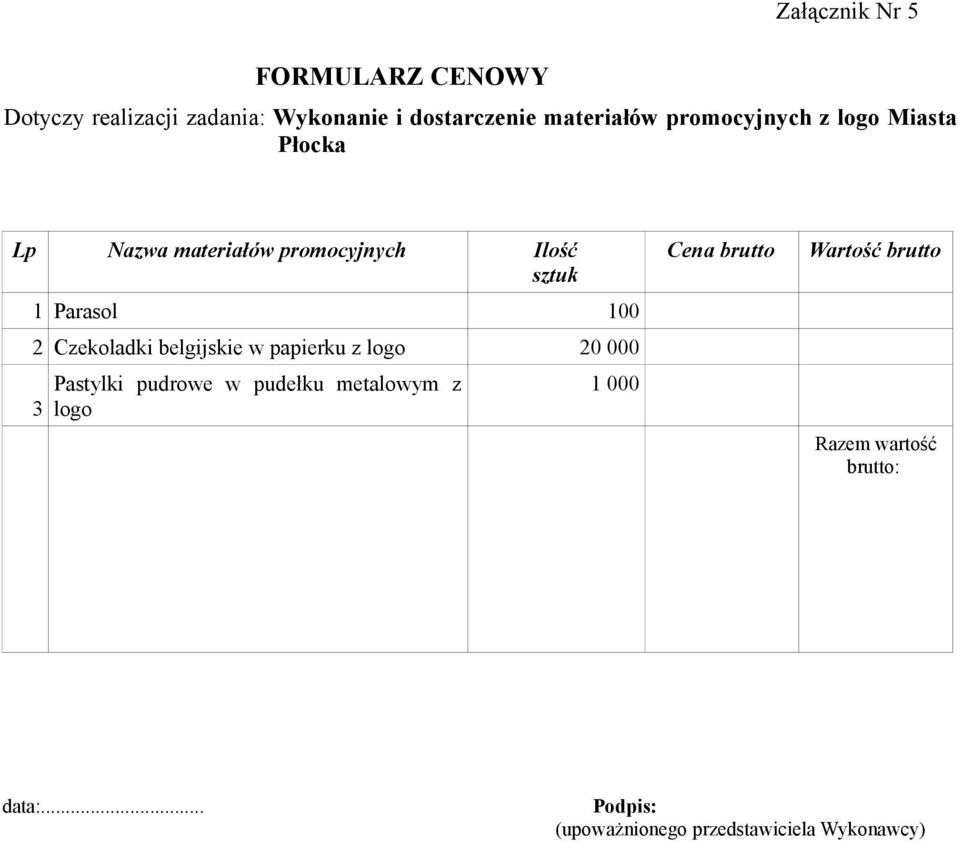 Czekoladki belgijskie w papierku z logo 20 000 3 Pastylki pudrowe w pudełku metalowym z logo 1 000