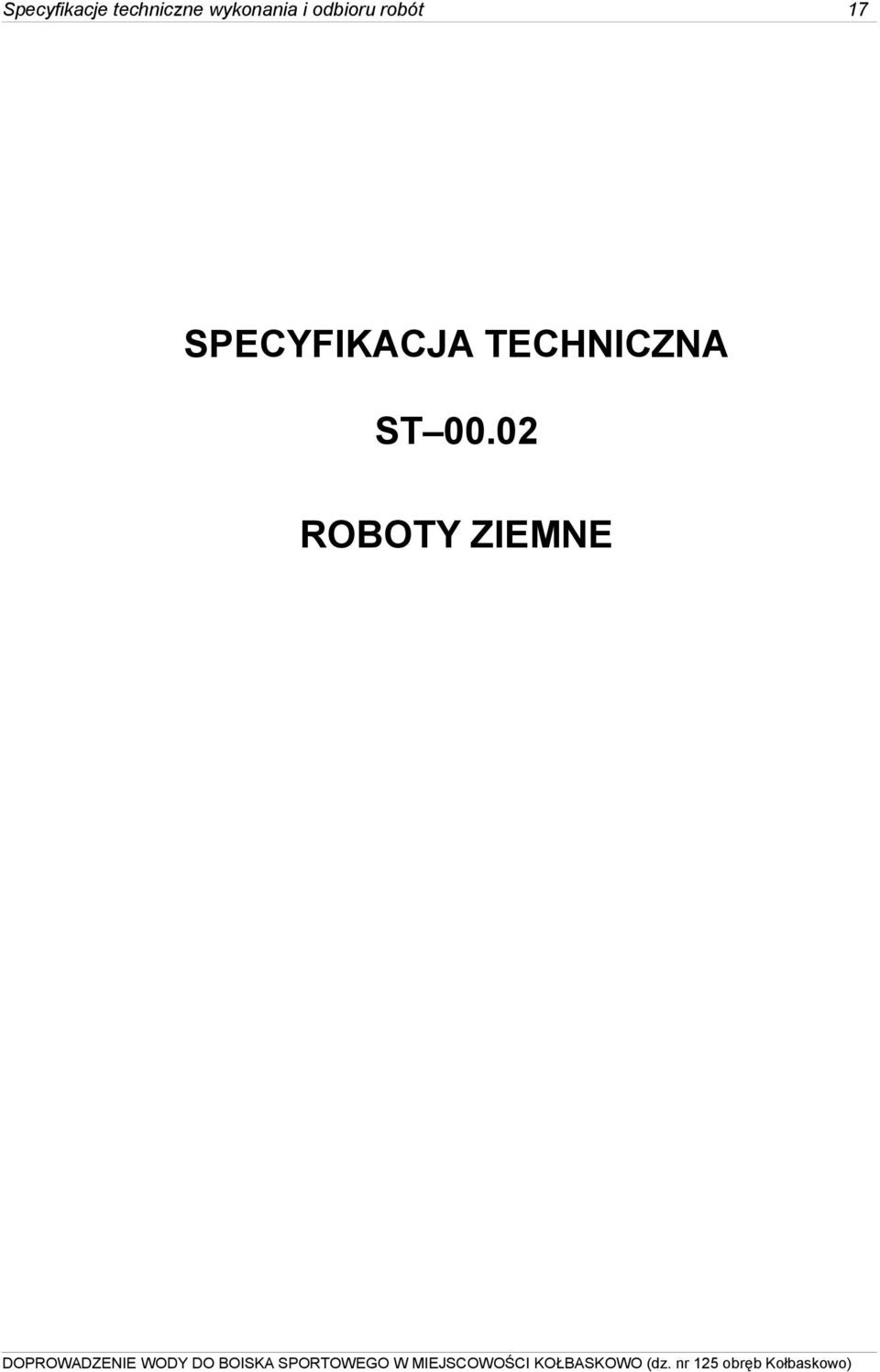 robót 17 SPECYFIKACJA