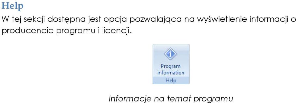 informacji o producencie programu