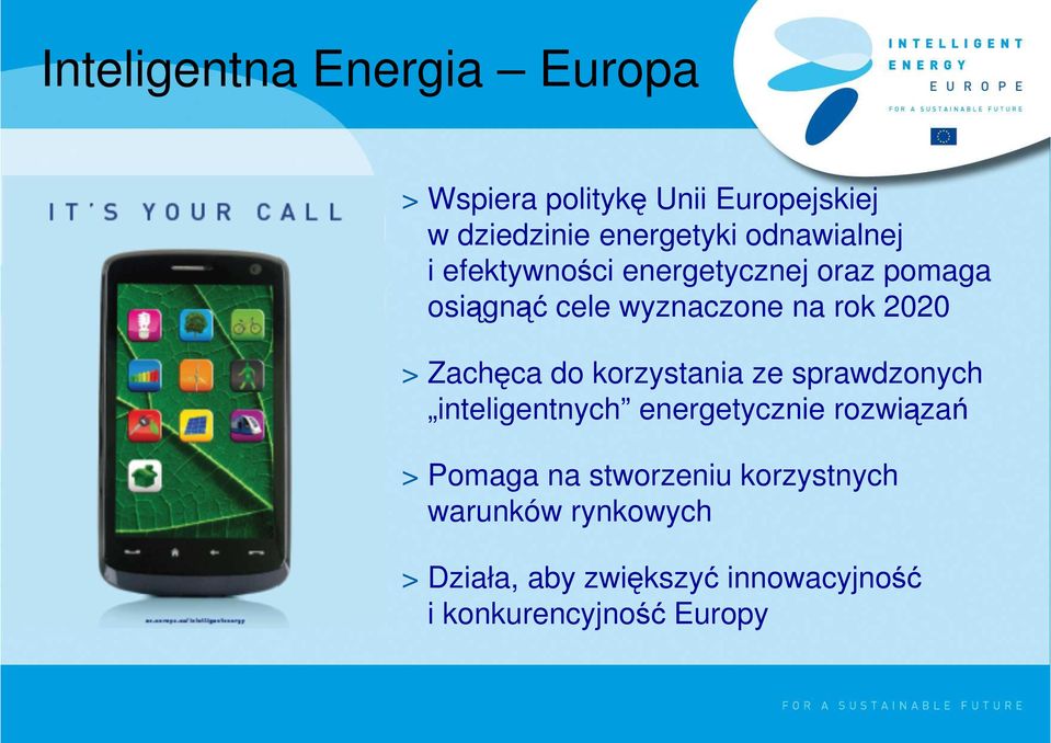 Zachęca do korzystania ze sprawdzonych inteligentnych energetycznie rozwiązań > Pomaga na