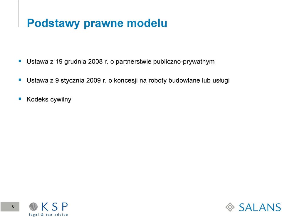 o partnerstwie publiczno-prywatnym Ustawa