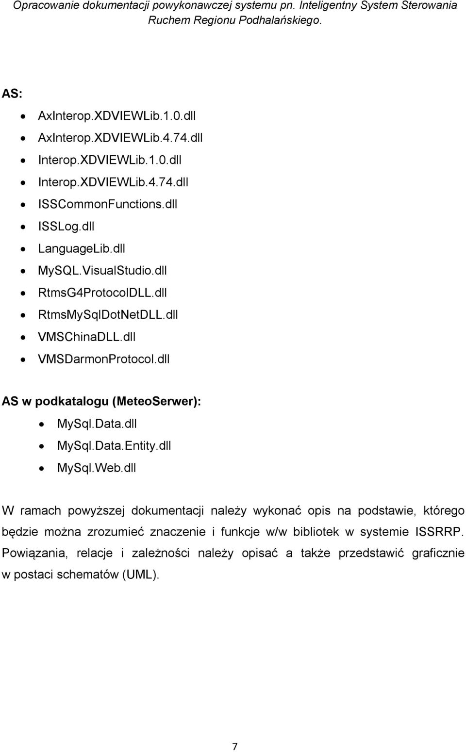 dll AS w podkatalogu (MeteoSerwer): MySql.Data.dll MySql.Data.Entity.dll MySql.Web.